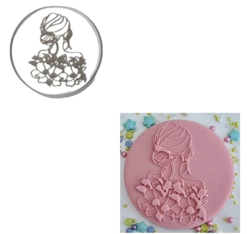 Lady Girl Fondant Stamp