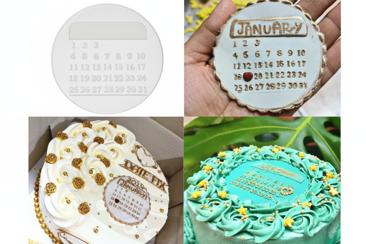 Calender Fondant Acrylic Stamp