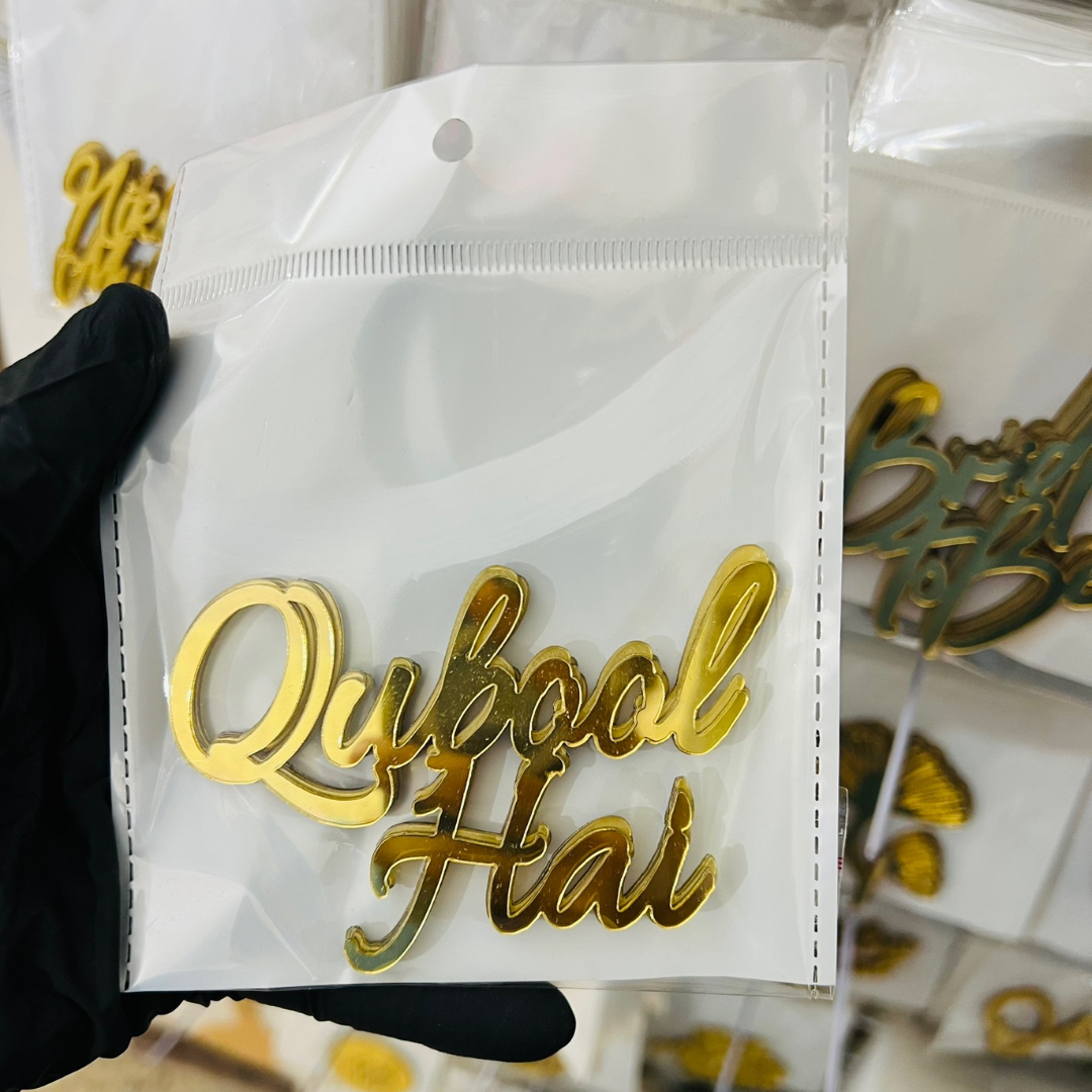 Qabool Hai Acrylic Tags Pack of 5