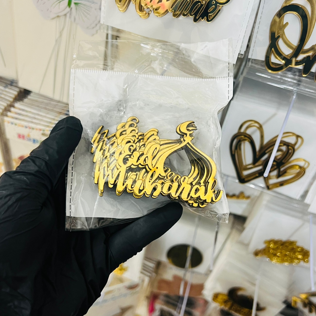 Eid Mubarak English Acrylic Tags Pack of 5