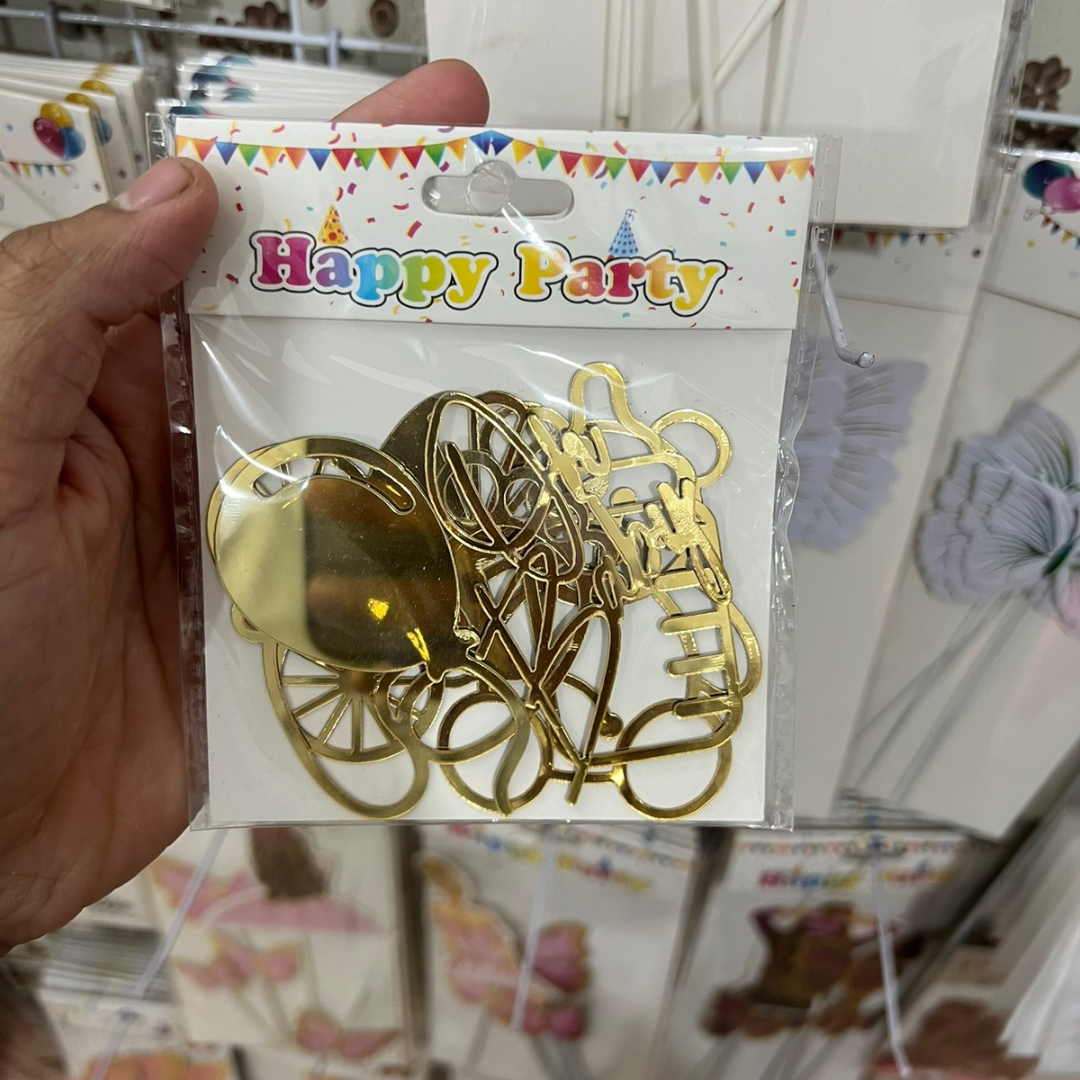 Baby Shower Golden Acrylic Tags Pack of 6