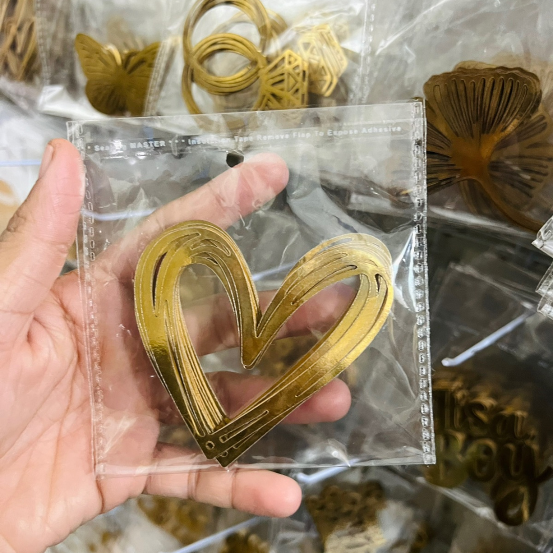 Single Heart  Paper Cutout Tags (Pack of 10Pcs)