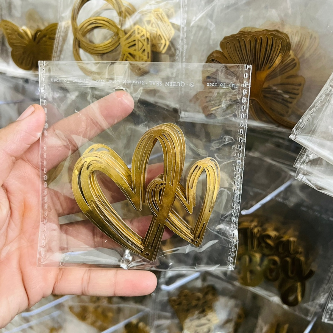 Double Heart Paper Cutout Tags (Pack of 10Pcs)
