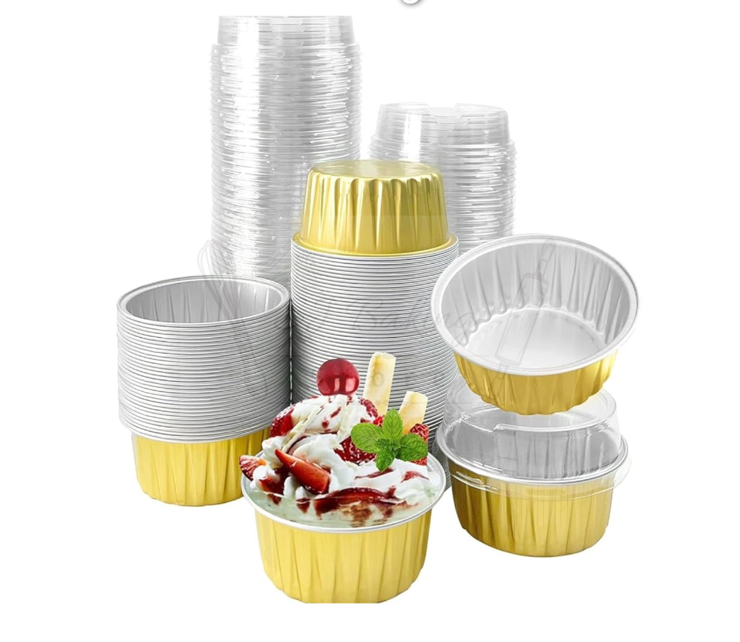 Round Yellow Cupcake Liners With Lid (Pack of 10Pcs)