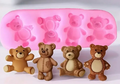 4 Cavity Mini Teddy Bear Fondant Silicone Mold