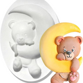 3D Cartoon Bear Moon Fondant Silicone Mold