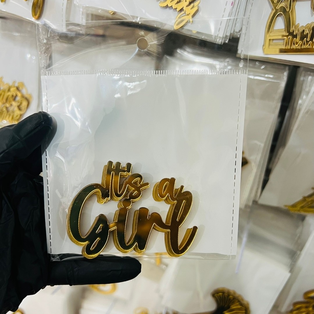 It's a Girl Acrylic tags (pack of 5)