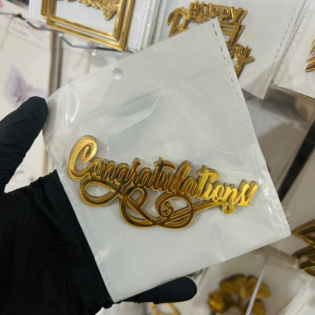 Congratulations! Acrylic Tags (Pack Of 5Pcs)