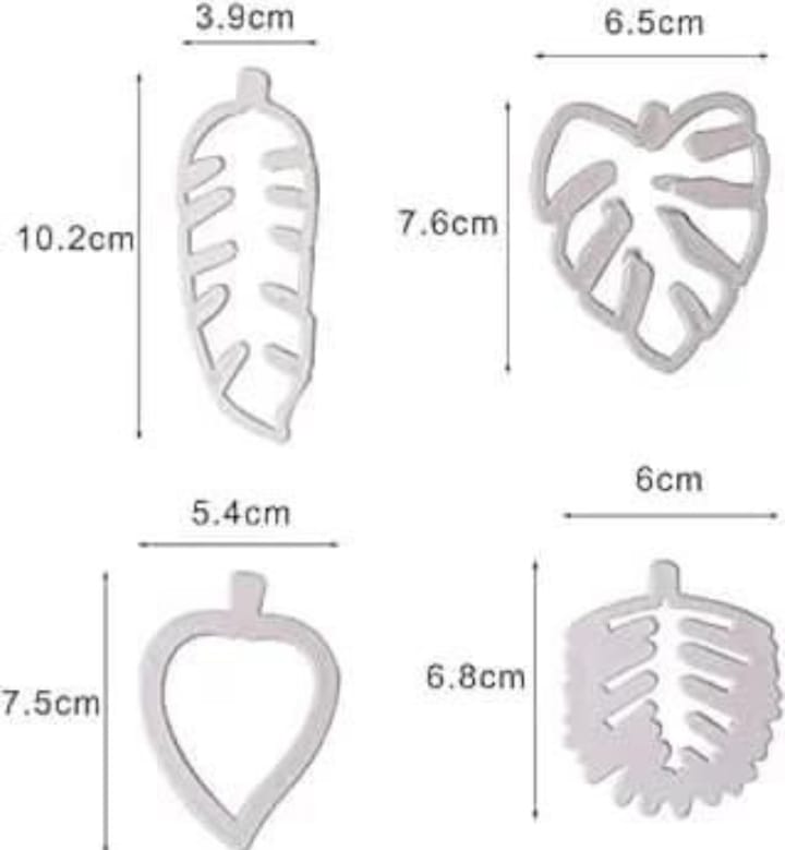 4pcs Tropical Leaves Cutter