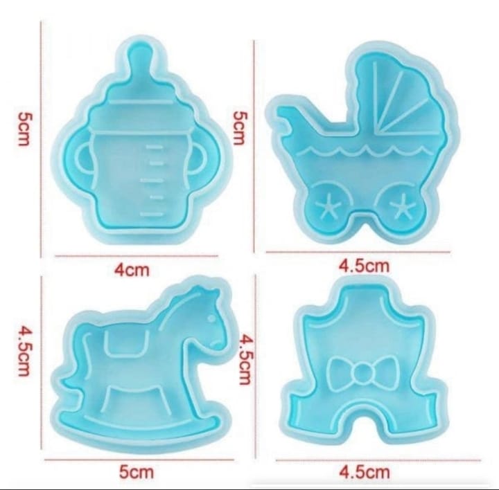 4pcs Baby Shower Theme Plunger Cutter