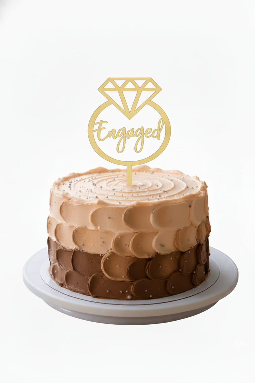 Engaged Acrylic Cake Topper