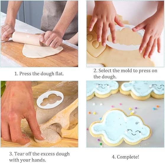 5pcs Cloud Shape Plastic Cookie Cutter