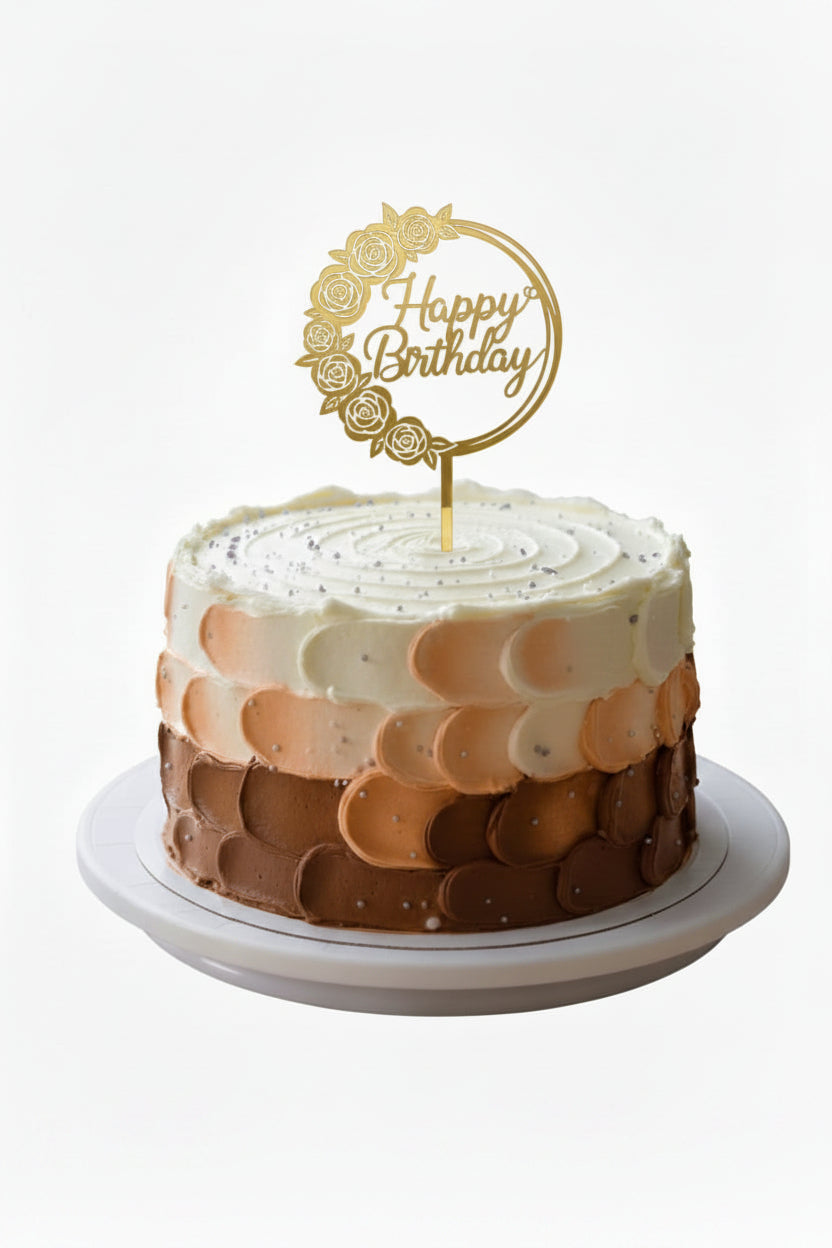 Happy Birthday Acrylic Cake Topper Design 3