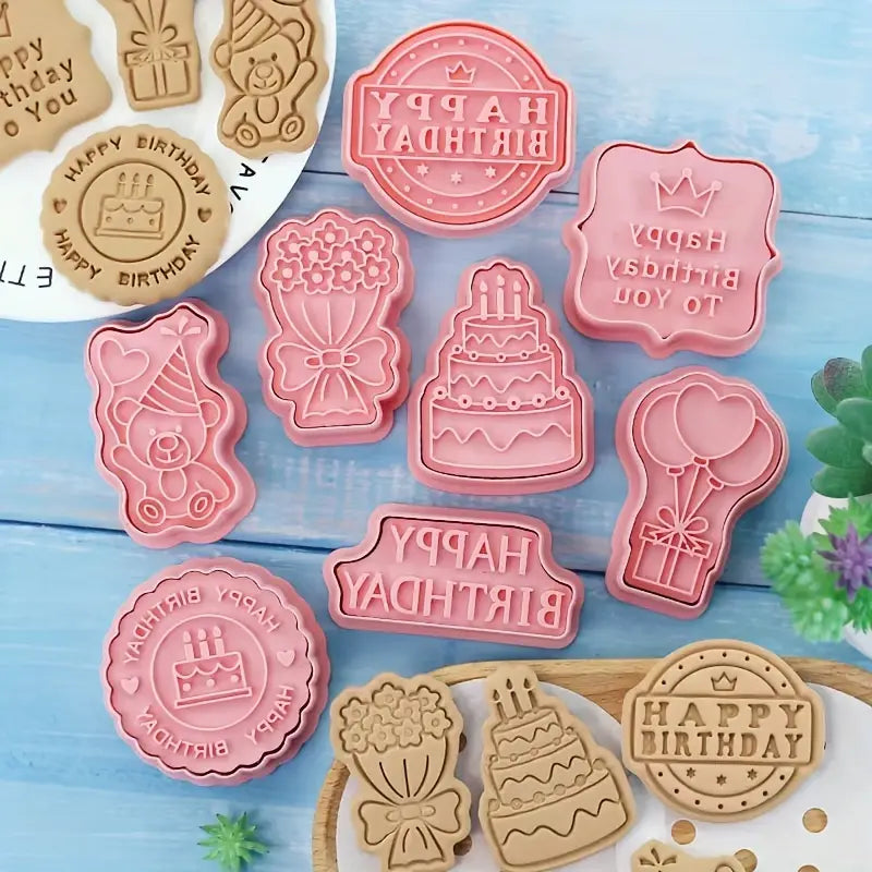 8pcs Birthday Themed Cookie Cutter