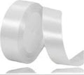 White ribbon roll with text indicating length on a white background